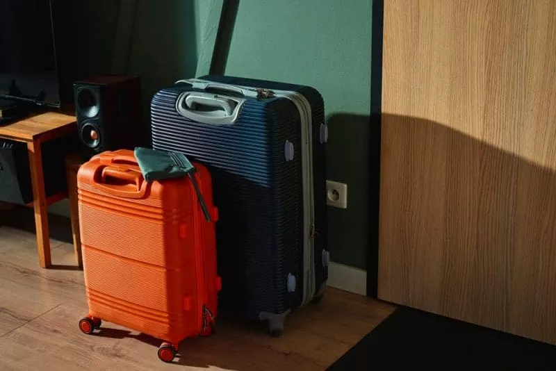 Luggage ready to go at door