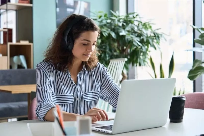 Woman on a laptop